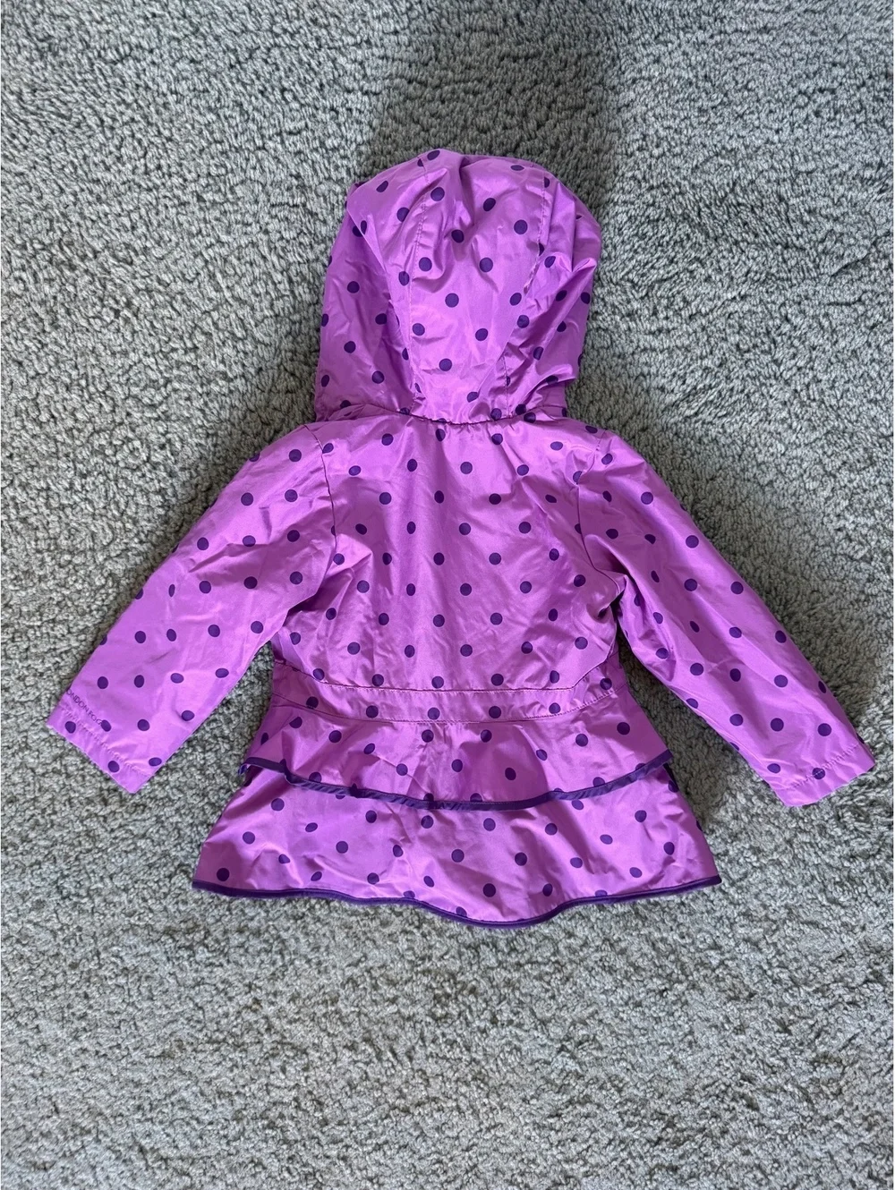 London Fog Toddler 2T Purple Polka Dot Hooded Coat